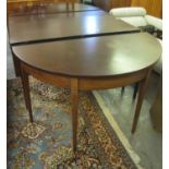 19th century style stained D-end extending dining table. (B.P. 21% + VAT)