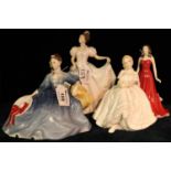 Four Royal Doulton bone china figurines to include; 'Heather' HN2956, 'The gemstones collection,