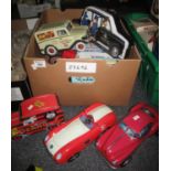 Box of novelty biscuit tins in the form of cars, radios etc. (B.P. 21% + VAT)