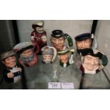 Eight Royal Doulton character and toby jugs, various. (8) (B.P. 21% + VAT)