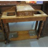 Late Victorian carved oak hallstand. (B.P. 21% + VAT)