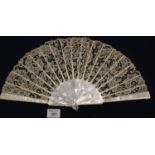 Mother of pearl framed hand made lace fan in original box. (B.P. 21% + VAT)