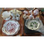 Two trays of assorted china to particularly include; Coalport 'Indian Tree Coral' design items,