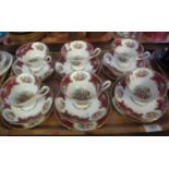 A tray of Shelley Duchess bone china set of six trios, together with a tray of Royal Albert bone