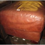 Modern leather footstool of square form. (B.P. 21% + VAT)