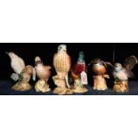 Collection of six Beswick British birds to include; 2420 Lesser Spotted Woodpecker, Kingfisher,