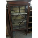 Edwardian mahogany inlaid astragal glazed single door display cabinet. (B.P. 21% + VAT)