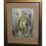 John Corvin (British 20th Century), standing portrait of King Richard II, signed and dated '80,