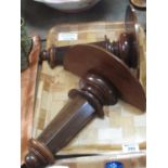 A pair of mahogany and rosewood wall brackets, a marriage. (2) (B.P. 21% + VAT)