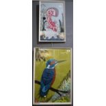 Three modern applique collage panels depicting, Toucan, 'Sea Anemone' and 'Sunlit Kingfisher' by