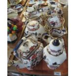 Tray of Mason's Ironstone Mandalay design items to include; pouch shaped dresser jugs, lidded