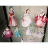 Four Royal Doulton miniature bone china figurines to include; 'Victoria', 'Jane', 'Margaret' and '