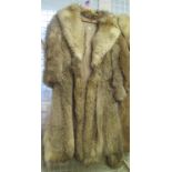 Vintage women's wolf or coyote fur coat, fully lined with suede trim to inner edges. (B.P. 21% +