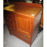 Early 20th century two-door cupboard or sideboard above two drawers on square tapering legs. (B.P.