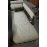 Edwardian mahogany upholstered chaise longue. (B.P. 21% + VAT)