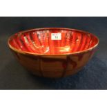 Modern art pottery flambe decorated circular bowl, incised marks to the base 'Welsh pottery'. 25cm