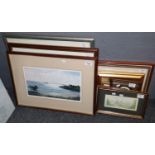 Group of assorted furnishing pictures, watercolours, prints and others, includes original aquatint