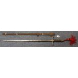 19th Century British military officers sword, probably Scottish, having fullered single edged
