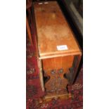 Edwardian mahogany Sutherland type table, the side panels with fret work decoration. (B.P. 21% +