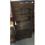 Early 20th century oak single door glazed display bookcase or cabinet. (B.P. 21% + VAT)