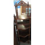 Victorian style mahogany free standing what-not with shaped shelves. (B.P. 21% + VAT)