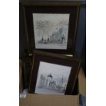 A set of modern architectural prints depicting notable buildings in London. Framed and glazed. (