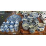 Two trays of mainly blue and white Spode items including; 'The Blue Room' collection to include;