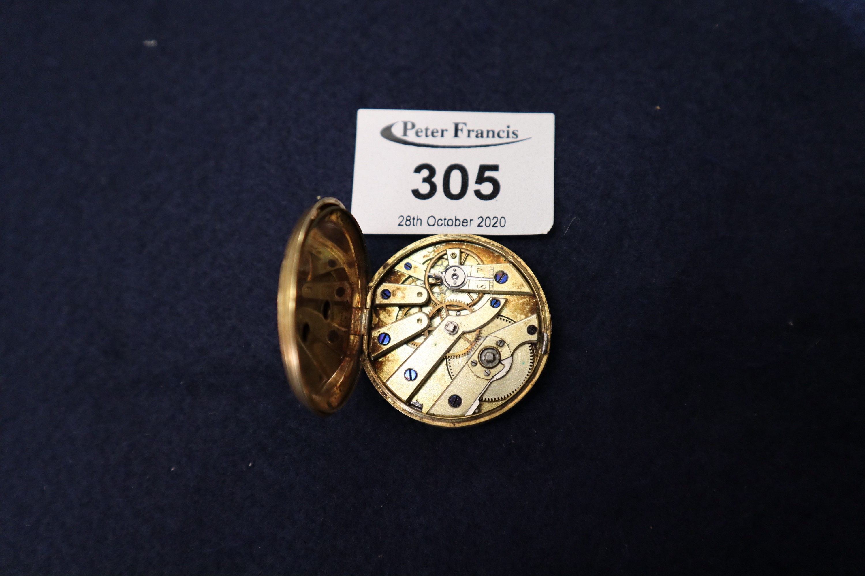 Gold plated Thomas Russell & Son key less lever open faced pocket watch, a 19th Century silver fancy - Image 3 of 3