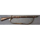 19th Century Enfield pattern three band percussion muzzle loading carbine, fully stocked with ramrod
