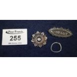 Two Victorian silver brooches. (B.P. 21% + VAT)