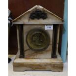 Late 19th Century onyx architectural two train mantel clock. (B.P. 21% + VAT) There is damage and