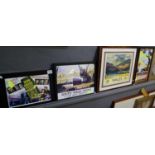 Group of assorted travel orientated and film orientated furnishing pictures; GWR miniature posters