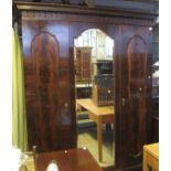 Collection of Edwardian mahogany bedroom furniture to include; a large mirrored wardrobe, mirror