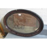 Edwardian oval bevel plate mirror. (B.P. 21% + VAT)