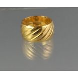 22CT GOLD 10MM ENGRAVED WEDDING RING. Ring size M. Weight 10.5g approx. (B.P. 21% + VAT)