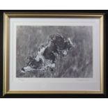 AFTER SIR JOHN 'KYFFIN' WILLIAMS KBE R.A (Welsh 1918-2006), crouching sheepdog, limited edition