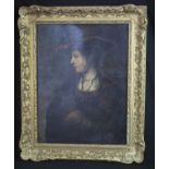 BRITISH SCHOOL (19th Century), portrait of a pensive woman in 18th Century dress, oils on canvas,