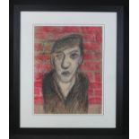 ARTHUR BERRY (British 1935-1994), 'Man in cap', mixed media, signed and dated '80. 46 x 35cm approx.