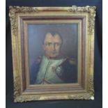 CONTINENTAL SCHOOL (19th Century), portrait of Napoleon Bonaparte in military uniform, oils on