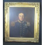 BRITISH SCHOOL (19th Century), portrait of a young naval officer with gold epaulettes and medals,