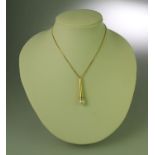 18CT GOLD PEARL AND DIAMOND DROP PENDANT. :ength 20/5" (52cm) approx. Weight 6.6g approx. (B.P.