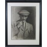 JOHN ARTHUR MACHRAY HAY (Scottish 1887-1960), portrait of a gentleman in flat cap smoking pipe,