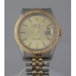 GENTS ROLEX OYSTER PERPETUAL DATEJUST 'TURN-O-GRAPH' WRISTWATCH, with round stainless steel case,