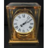 JAEGER LE COULTRE ATMOS CLOCK, Swiss made on a brass frame and base with glass panels, serial no. to
