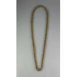9CT GOLD HEAVY LINK CURB CHAIN. Length 22" (56cm) approx. Weight 86.3g approx. (B.P. 21% + VAT)