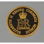 ROYAL CANADIAN MINT CANADA 2018 QEII CORONATION 1/4oz gold proof coin. 7.8g approx, 24ct gold. In