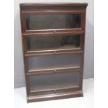 EARLY 20TH CENTURY OAK GLOBE WERNICKE STYLE FOUR SECTIONAL GLAZED BOOKCASE. Unmarked, 87 x 36 x