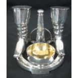 19TH CENTURY ELKINGTON & CO SILVER PLATED NOVELTY JOCKEY CLUB CRUET SET to include; riding boots for