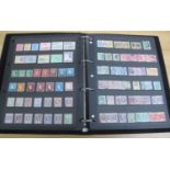BRITISH COMMONWEALTH MINT AND USED STAMP COLLECTION on pages in black binder. About 1400 stamps,