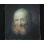 A ADAM (British, 19th Century), portrait of a bearded old man, signed and dated 1804, oils on ivory.